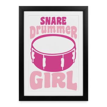 Girl drummer - Framed poster (27 × 37 cm) - black - Front