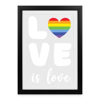 Mois de la fierté - L’amour c’est l’amour - Affiche encadrée (27 × 37 cm) - noir - Devant