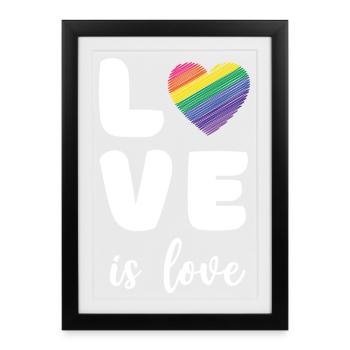 Mois de la fierté - L’amour c’est l’amour - Affiche encadrée (27 × 37 cm) - noir - Devant