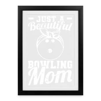 Bowling Mom - Framed poster (27 × 37 cm) - black - Front