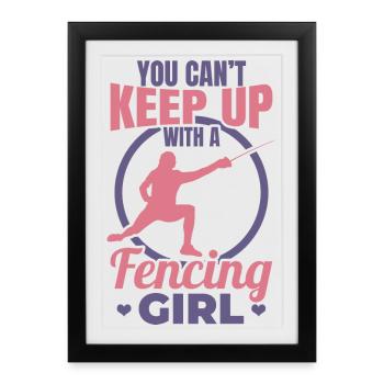 Fencing Girl - Framed poster (27 × 37 cm) - black - Front