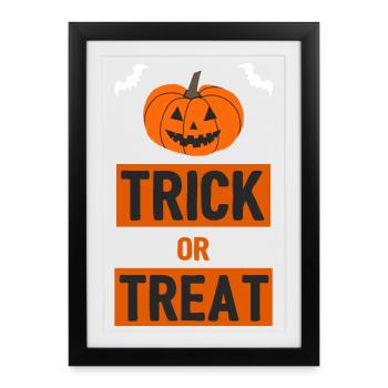 Des bonbons ou un sort - Halloween - Affiche encadrée (27 × 37 cm) - noir - Devant