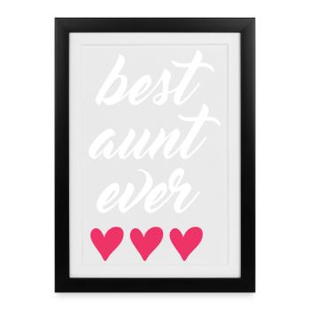 Meilleure tante de tous les temps - Affiche encadrée (27 × 37 cm) - noir - Devant