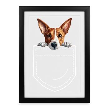 Dog Basenji - Framed poster (27 × 37 cm) - black - Front