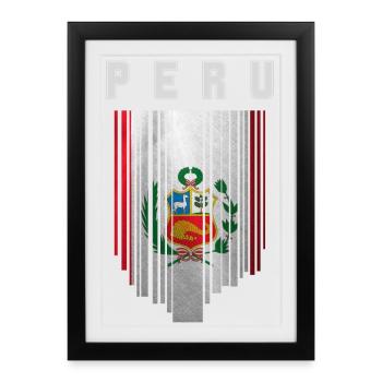 Drapeau du Pérou, fierté péruvienne - Affiche encadrée (27 × 37 cm) - noir - Devant