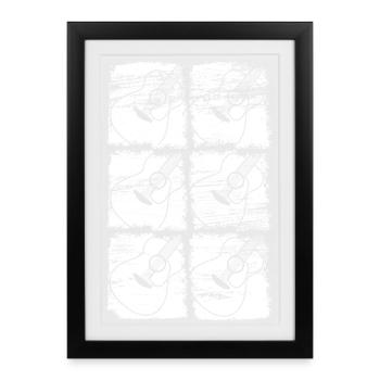 Guitar Drawing - Framed poster (27 × 37 cm) - black - Front