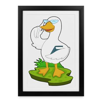 École de lecture des professeurs de canard - Affiche encadrée (27 × 37 cm) - noir - Devant