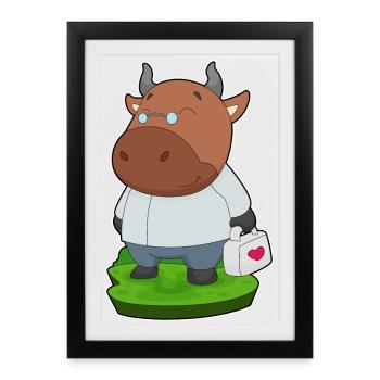 Bull Doctor First Aid Kit - Framed poster (27 × 37 cm) - black - Front