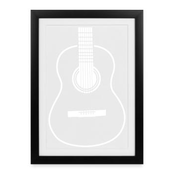 Guitar Sketch - Framed poster (27 × 37 cm) - black - Front
