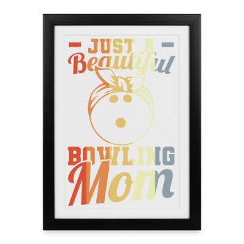Bowling Mom - Framed poster (27 × 37 cm) - black - Front
