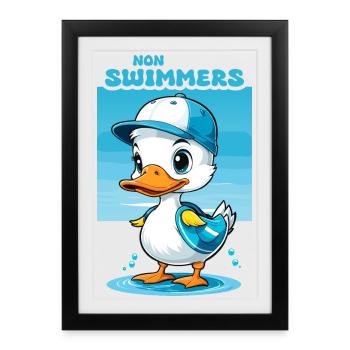 Non-swimmers - Framed poster (27 × 37 cm) - black - Front
