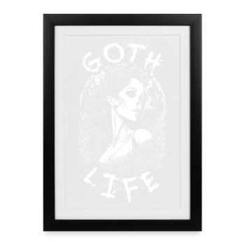 Gothic Portrait of a Girl with a Skull - Framed poster (27 × 37 cm) - black - Front