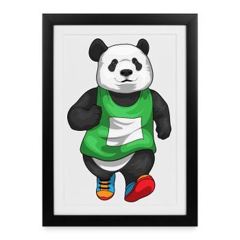 Panda Jogger Jogging Sport - Framed poster (27 × 37 cm) - black - Front