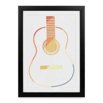 Guitare VIntage Look - Affiche encadrée (27 × 37 cm) - noir - Devant