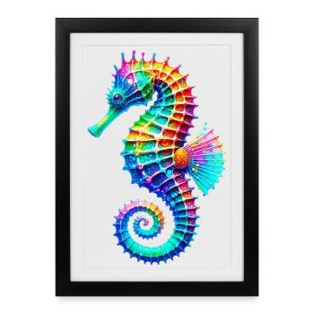 Hippocampe - Affiche encadrée (27 × 37 cm) - noir - Devant