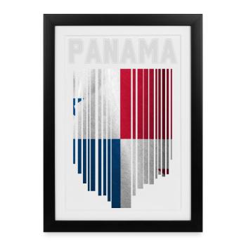 Drapeau panaméen, fierté panaméenne - Affiche encadrée (27 × 37 cm) - noir - Devant