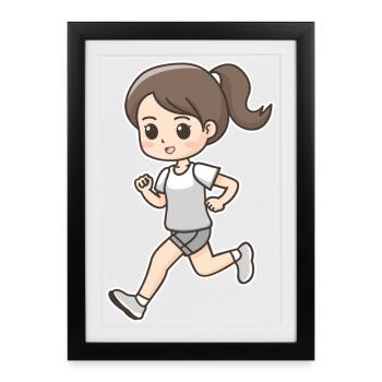 Runner Comic Look - Framed poster (27 × 37 cm) - black - Front