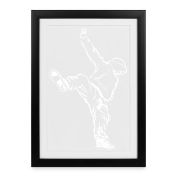 Breakdancer Sketch - Framed poster (27 × 37 cm) - black - Front