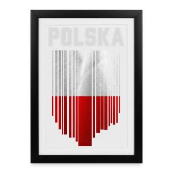 Flag of Poland, Polish pride - Framed poster (27 × 37 cm) - black - Front