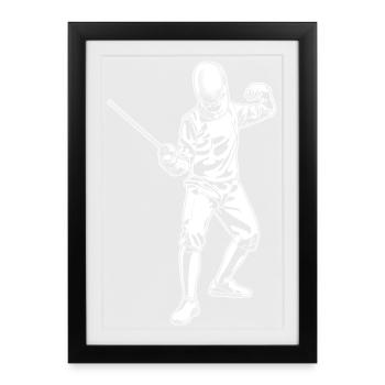 Fencer Drawing - Framed poster (27 × 37 cm) - black - Front