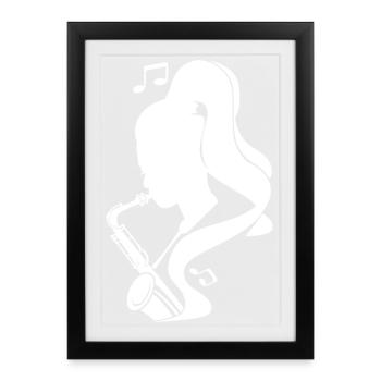Saxophonist Sketch - Framed poster (27 × 37 cm) - black - Front