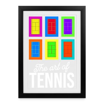 The Art of Tennis Court Pop Art Shirt - Framed poster (27 × 37 cm) - black - Front