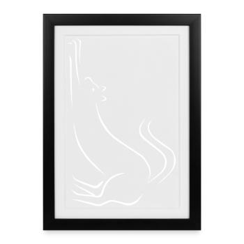 Chat - Affiche encadrée (27 × 37 cm) - noir - Devant