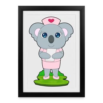 Koala Nurse - Framed poster (27 × 37 cm) - black - Front