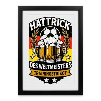 Maillot d’entraînement pour les fans de football champions du monde - Affiche encadrée (27 × 37 cm) - noir - Devant