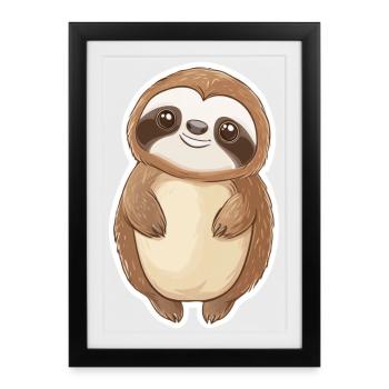 Sloth - Framed poster (27 × 37 cm) - black - Front