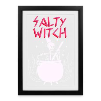 Halloween Shirt Sekelton Witchcraft Salty Witch - Framed poster (27 × 37 cm) - black - Front