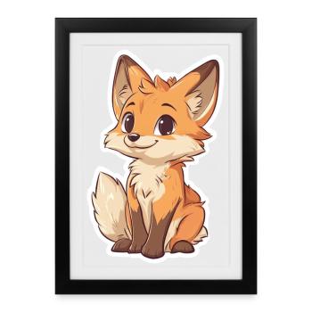 Fox - Framed poster (27 × 37 cm) - black - Front