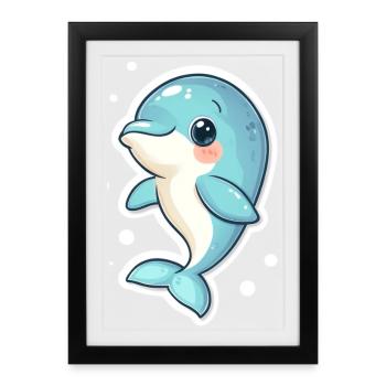Dolphin - Framed poster (27 × 37 cm) - black - Front