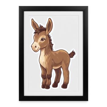 Esel - Gerahmtes Poster (27 × 37 cm) - Schwarz - Vorne