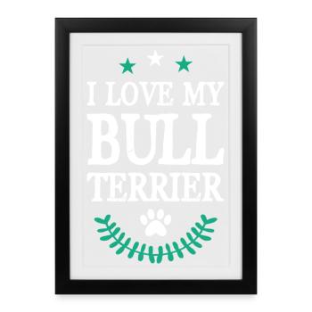 Bull terrier - Affiche encadrée (27 × 37 cm) - noir - Devant