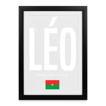 Léo Burkina Faso - Affiche encadrée (27 × 37 cm) - noir - Devant