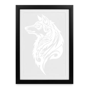 Nordic Wolf Tribal Tattoo - Framed poster (27 × 37 cm) - black - Front