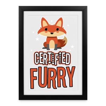 Certified furry - Framed poster (27 × 37 cm) - black - Front
