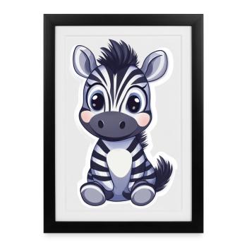 Zebra - Framed poster (27 × 37 cm) - black - Front