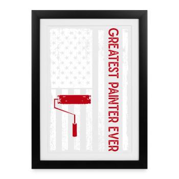 Peintre en bâtiment, créations hilarantes, cadeaux uniques - Affiche encadrée (27 × 37 cm) - noir - Devant