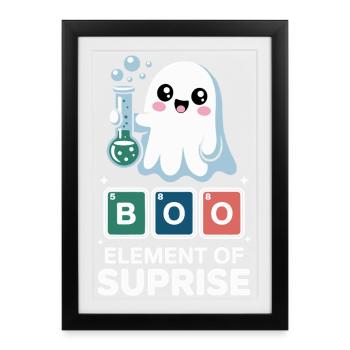 Costume d'Halloween de chimiste Chimie Professeur de chimie - Affiche encadrée (27 × 37 cm) - noir - Devant
