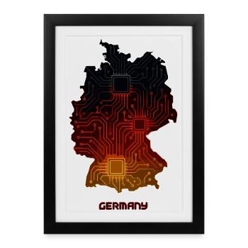 Germany Digital Gradient - Framed poster (27 × 37 cm) - black - Front