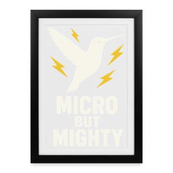 Drôle Colibri Mem Petit Oiseau Grande Énergie - Affiche encadrée (27 × 37 cm) - noir - Devant