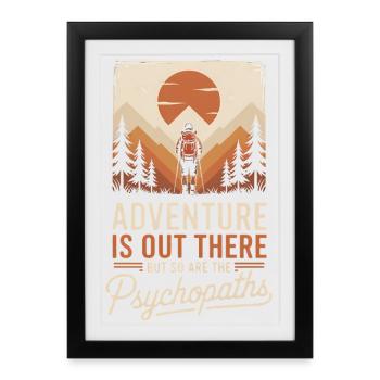Randonneurs dans le panorama montagneux - Affiche encadrée (27 × 37 cm) - noir - Devant