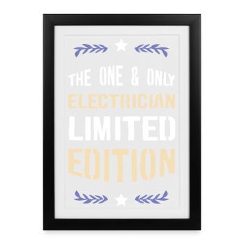 Electrician Limited Edition Lettering - Framed poster (27 × 37 cm) - black - Front