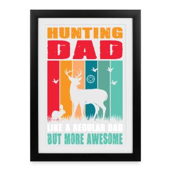 Cadeau de chasseur Chasse Examen de chasseur - Affiche encadrée (27 × 37 cm) - noir - Devant