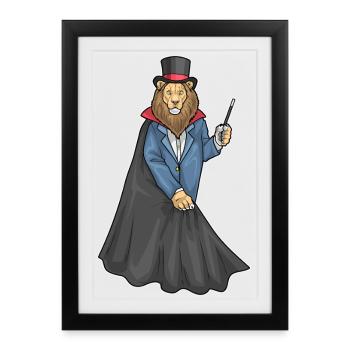 Lion Wizard Wand - Framed poster (27 × 37 cm) - black - Front