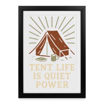 Solo Camping Introverted Camper Quiet - Framed poster (27 × 37 cm) - black - Front