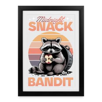Funny Raccoon - Framed poster (27 × 37 cm) - black - Front