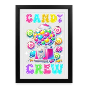 Candy Crew Décoration Candy Lover Sweet Tooth - Affiche encadrée (27 × 37 cm) - noir - Devant